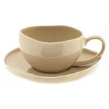 Almina Wave Biscuit Kaffeeservice 12-tlg. beige/braun