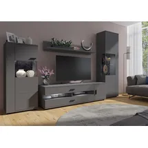 INOSIGN Wohnwand INOSIGN "Henley", grau (graphit grau), Kastenmöbel-Sets, Wohnwand, mit Glastüren, Topseller