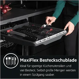 AEG FES7672APM Einbau-Geschirrspüler (teilintegrierbar, 596 mm breit, Edelstahl)