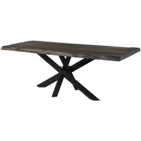MASSIVMOEBEL24.DE Baumtisch Mango 180x90x79 grau lackiert / Mikado-Beine anthrazit