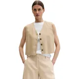 Marc O'Polo "aus Viskose-Leinen-Stretch", Damen, Gr. 34, sandpaper, Obermaterial: 53% Leinen, 45% Viskose, 2% Elasthan. Futter: 100% Baumwolle, unifarben, regular fit, V-Ausschnitt, Westen Anzugweste