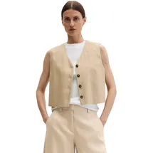 Marc O'Polo "aus Viskose-Leinen-Stretch", Damen, Gr. 34, sandpaper, Obermaterial: 53% Leinen, 45% Viskose, 2% Elasthan. Futter: 100% Baumwolle, unifarben, regular fit, V-Ausschnitt, Westen Anzugweste