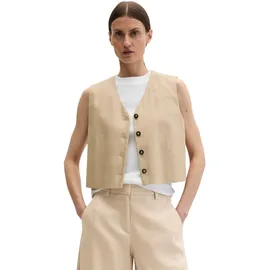 Marc O'Polo "aus Viskose-Leinen-Stretch", Damen, Gr. 34, sandpaper, Obermaterial: 53% Leinen, 45% Viskose, 2% Elasthan. Futter: 100% Baumwolle, unifarben, regular fit, V-Ausschnitt, Westen Anzugweste