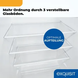 Exquisit KGC5270-45-040E Kühl-Gefrierkombination (206 l, 1469 mm hoch, Inoxlook)