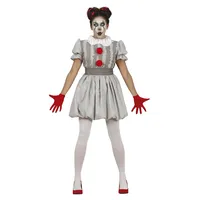 FIESTAS GUIRCA Clown mit grauem Kleid Kostüm Erwachsene Damen Größe M 36-38