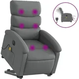 vidaXL Massagesessel Elektrisch 92 x 99,5 x 0 cm Dunkelgrau mit Aufstehhilfe