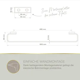 Lenz Aura Badetuchhalter Chrom 60 cm