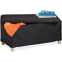 Relaxdays Sitzbank mit Stauraum, Kunstleder, gepolstert, Flur, Wohn- &