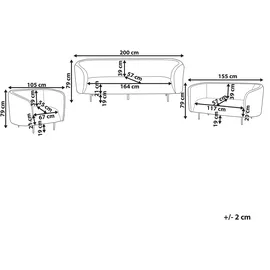 Beliani Sofa Set 6-Sitzer LOEN