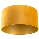 QAZQA Velours Lampenschirm gelb 50/50/25 mit goldener Innenseite