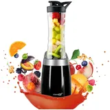 STANDART | Standmixer Klein 0,6L | Smoothie Maker To Go mit Eiscrusher | Smoothie Mixer Klein mit 6-Klingen Edelstahl| Tritan Becher und Verschlussdeckel BPA-Frei | Schwarz/Silber