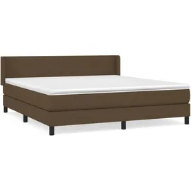 vidaXL Boxspringbett mit Matratze Dunkelbraun 180x200 cm Stoff