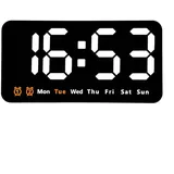 Multifunktionale LED-Digitaluhr, Digital LED Wanduhr Display Mit Temperaturanzeige/Uhrzeit/Datum, Mit Fernbedienung Countdown, Einstellbarer Helligkeit Wanduhren, 12/24 Std (weiß)