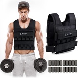 5BILLION FITNESS Monstervest Gewichtsweste von 1kg-20 Kg Gewicht Warnwesten für Gewicht Training Krafttraining Herausnehmbare Übung Verstellbarem Nylongurt Mit Klettverschluss Schwarz