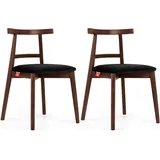 Konsimo Holzstuhl 2er-Set ¦ schwarz ¦ Maße (cm): B: 47 H: 76