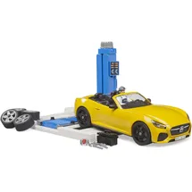 Bruder 62112 - PKW Service Center mit Roadster Gelb 1:16