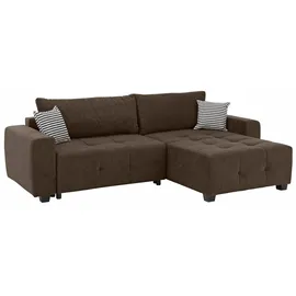 Home Affaire Bella Ecksofa Microfaser mit Bettfunktion (dunkelbraun),