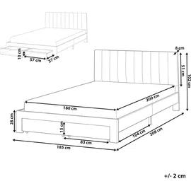 Beliani Lonzac 180 x 200 cm Cremeweiß