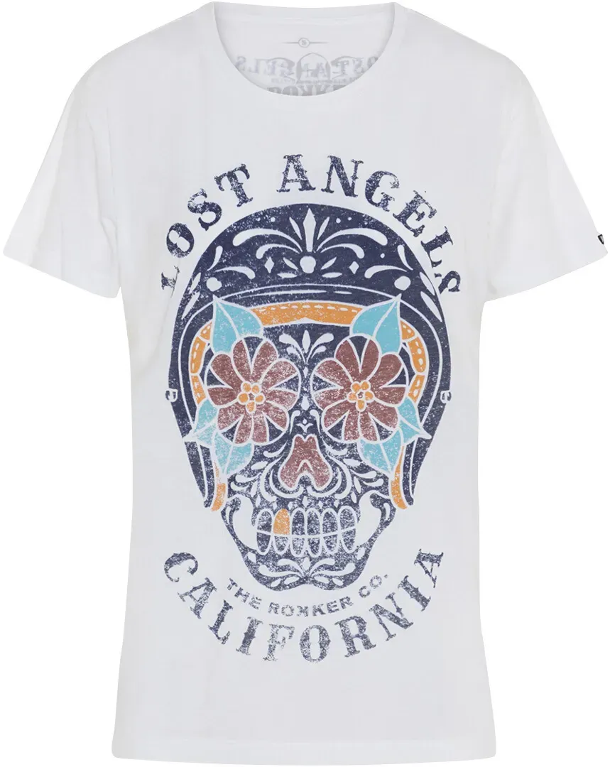 Rokker Lost Angeles Dames T-Shirt, wit, L Voorvrouw