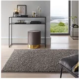TaCa Home Langflor-Teppich Waschbarer Langflor-Teppich Rutschfest, rund, Höhe: 30 mm, Badematte Wohnzimmer Badezimmer Küche Flur, Anthrazit - 90 cm rund schwarz rund | 90 cm x 90 cm x 30 mm