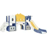 Sianldcone Rutsche Outdoor Einfach Zusammenzubauen Rutsche Kinderfreundlich Kinderrutsche Stabil und Sicher Rutsche Indoor (Aisle-Blue Yellow)