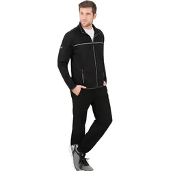 Sweater TRIGEMA "TRIGEMA Atmungsaktiver Sport- und Freizeitanzug", Herren, Gr. S, schwarz, 92% Polyester, 8% Elastan, sportlich, Sweatshirts