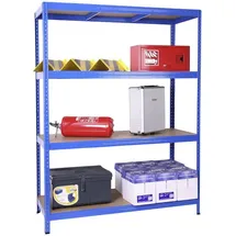 Szagato Weitspannregal BxHxT: 150 x 160 x 80 cm, 4 Böden, Stahl - blau