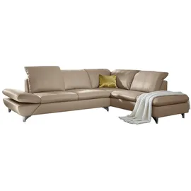 W.Schillig Eckcouch Leder 3-Sitzer Braun