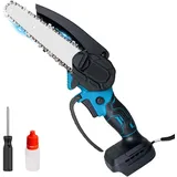 Mini Kettensäge Kompatibel mit Makita 18V Akkus BL1840 BL1850b, 6 Zoll Akku Kettensäge mit Bürstenloser Motor, Werkzeuglose Kettenspannung, Tragbar Akku Handkettensäge (ohne Batterie)
