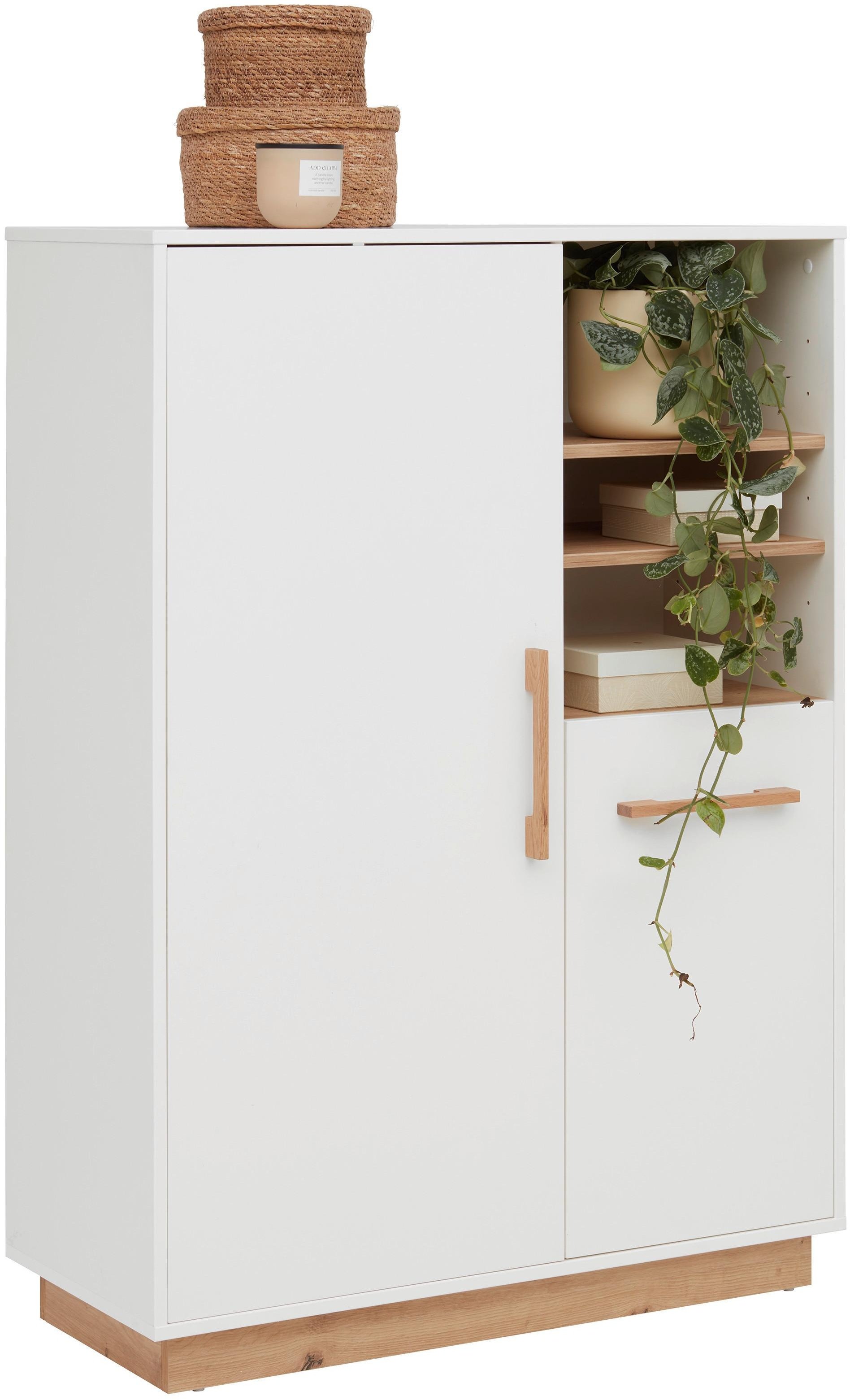 Highboard Luna White in Weiß ca. 93x130x40cm