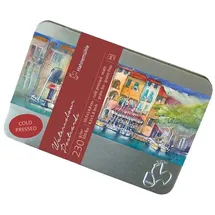 Hahnemühle Aquarell-Postkarten, 230 g/m2, 30 Karten in Metallbox, 10,5x14,8cm, naturweiß, matt