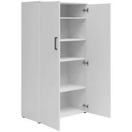 Carryhome Mehrzweckschrank Weiß, Kunststoff, 4 Fächer, 80x147x40 cm, FSC Mix, erweiterbar, stehend, Waschküche, Mehrzweckschränke