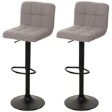 Proregal Barhocker 63-83 cm gepolstert drehbar Stoff Grau