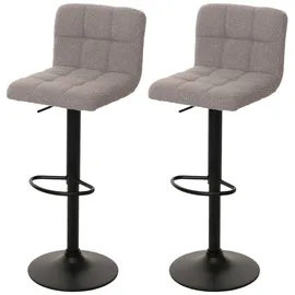 Proregal Barhocker 63-83 cm gepolstert drehbar Stoff Grau