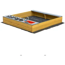 Home Deluxe Holzsandkasten COOKY mit Spielküche braun