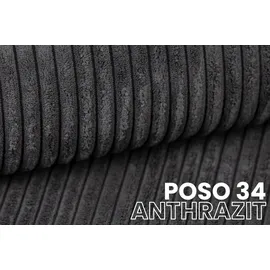 dein schlaf 24 BOXBETT LOFT IV 160/200 Cord Anthrazit mit Taschen-Federkernmatratzen 7 Zonen H4 - Dunkelgrau