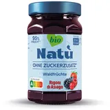 Rigoni di Asiago, Natù Bio-Marmelade ohne Zucker-Zusatz (1x240g), Fruchtaufstrich ohne Zuckerzusatz – 95% Fruchtanteil, kalorienarm, Nutri-Score A, mit Erythrit gesüßt (1 x 240g, Waldfrüchte BIO)