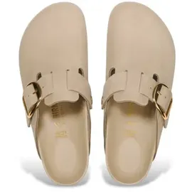 Birkenstock für Damen. 1030425 Boston Big Buckle Leder Clogs beige (38), Wohnung, Keine, Lässig