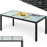 CASARIA Gartentisch 190 x 90 x 75 cm Schwarz