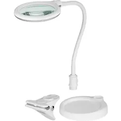 Goobay Lupenleuchte 6W LED weiß 1,75fach 100mm Glaslinse Klemm oder Stand EEK F [A-G]