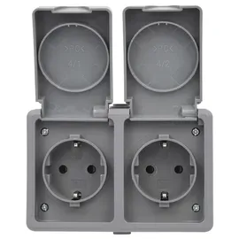 McPower Doppelsteckdose 2-fach Grau