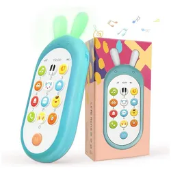 yozhiqu Lernspielzeug Baby-Mobile-Spielzeug, sensorisches Lernspielzeug mit 12 Funktionen, viele Soundeffekte, mit Lichtern, Beißspielzeug, Babys Geschenke blau