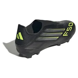adidas F50 League Laceless FG/MG Core Black / Iron Metallic / Lucid Lemon 45 1/3