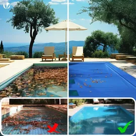 VOUNOT Poolabdeckung Blau 6X12 m