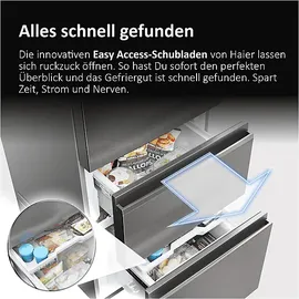 Haier HTR3618CNMP 3D 60 Kühl-Gefrierkombination (360 l, 1850 mm hoch, Dark Inox)