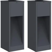 vidaXL Wegeleuchte Stahl 2 pcs Solar LED grau