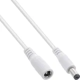 InLine DC Verlängerungskabel, DC Stecker/Buchse 5,5x2,1mm, AWG 18, weiß 1m