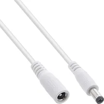 InLine DC Verlängerungskabel, DC Stecker/Buchse 5,5x2,1mm, AWG 18, weiß 1m