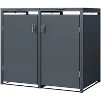 ML-Design Mülltonnenbox 2er 132 x 80 x 116,3 cm grau