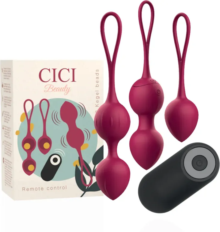 CICI BEAUTY - Premium-Silikon Kegelbälle mit Fernbedienung, 3 vibrierende Bälle